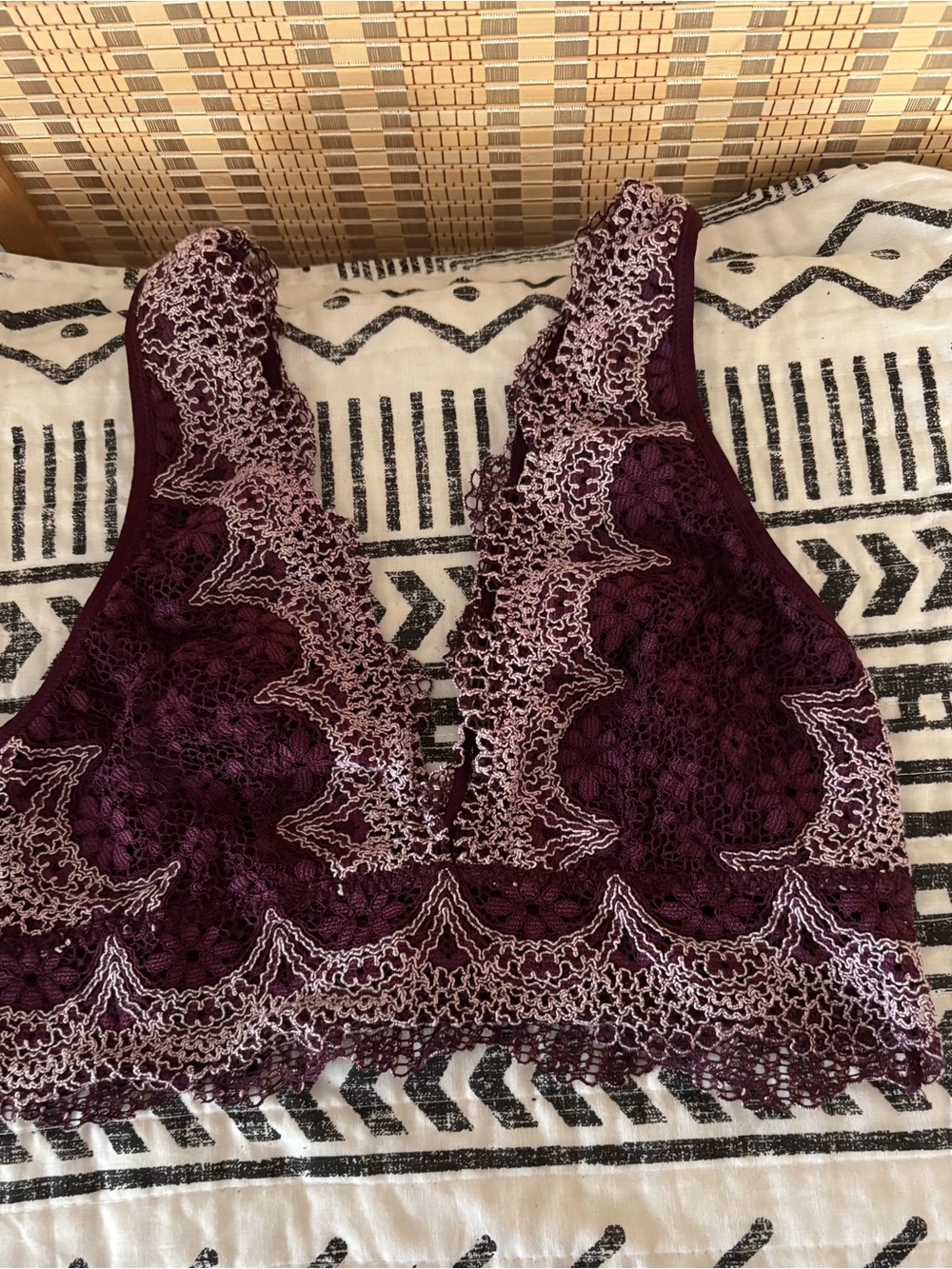Victoria's Secret Lace Bralette Bodysuit in Deep Plum
